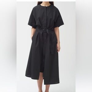 COLOVOS Placket Black Dress